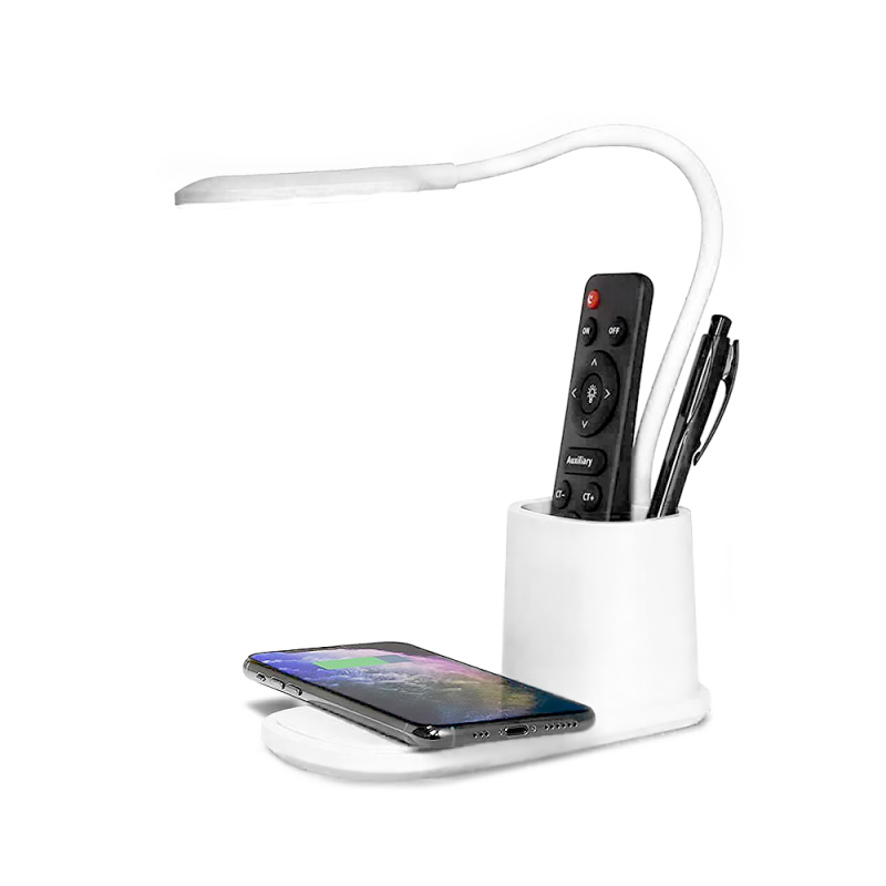 Сувенирная продукция Настольная лампа с беспроводной зарядкой Tenza, белая Заказать
