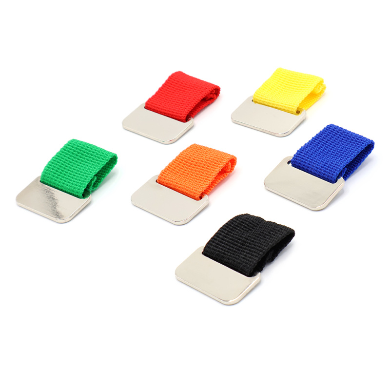 Сувенирная продукция Металлический шильд с цветным ремешком (съёмный), оранжевый Заказать