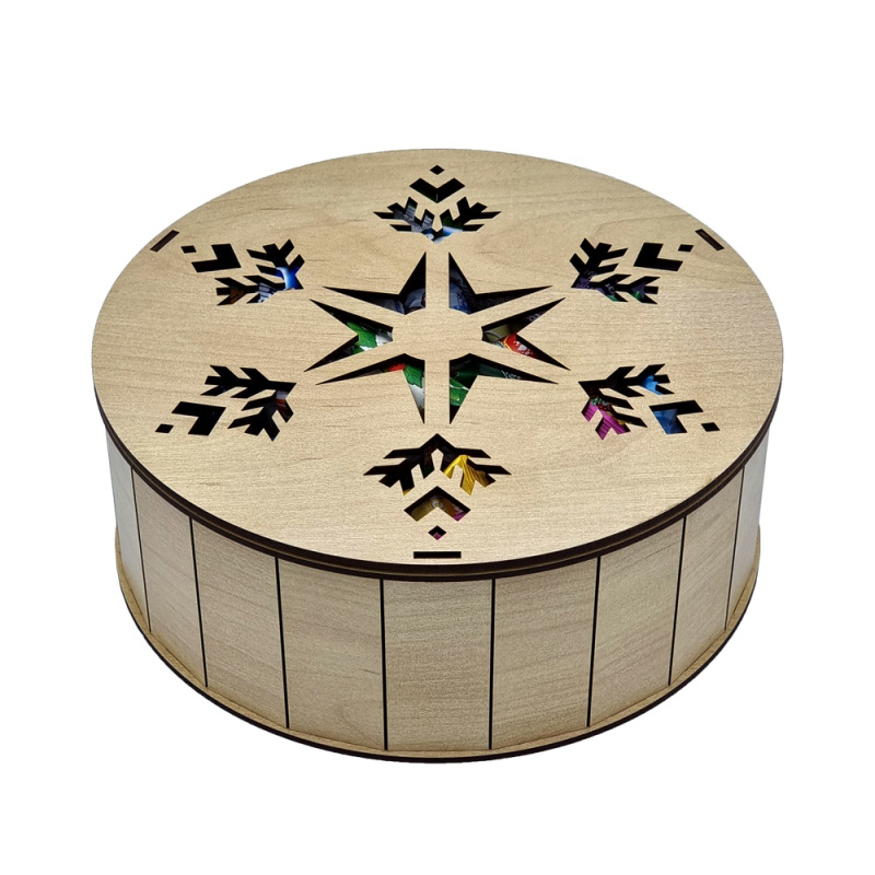 Сувенирная продукция ШКАТУЛКА-упаковка новогодняя из дерева 1500г Заказать