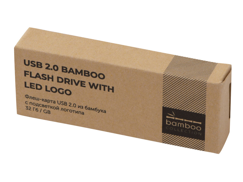 Сувенирная продукция USB 2.0- флешка на 32 Гб c подсветкой логотипа «Bamboo LED» Заказать