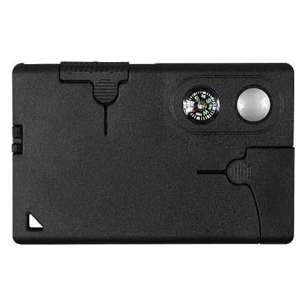 Сувенирная продукция Карточка Tools leeds, 9 функций, инструменты из нержавеющей стали, корпус из полупрозрачного черного пластика Заказать