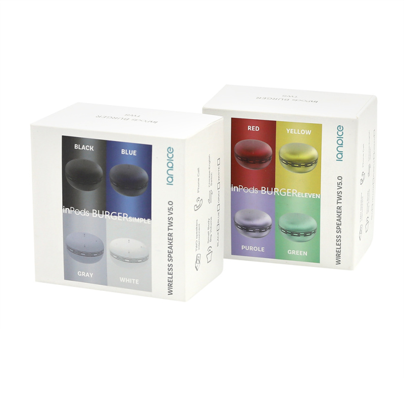 Сувенирная продукция Беспроводная Bluetooth колонка Burger Inpods TWS софт-тач, темно-синяя Заказать
