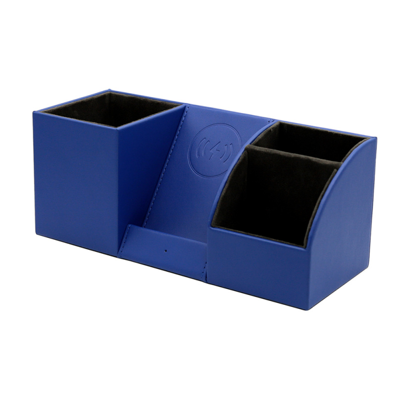 Сувенирная продукция Настольный органайзер Boss c беспроводной зарядкой, синий Заказать