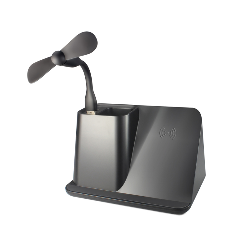 Сувенирная продукция Настольный органайзер Mercury c беспроводной зарядкой и вентилятором Заказать