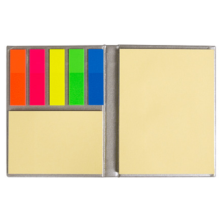 Сувенирная продукция Набор цветных бумажных стикеров Stick and Fun в твердом переплете, 50 листов в блоке, размер 8*10,5*1 см, серебристый Заказать