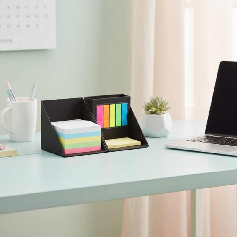 Сувенирная продукция Настольный органайзер с бумажными стикерами Nivora, черный Заказать