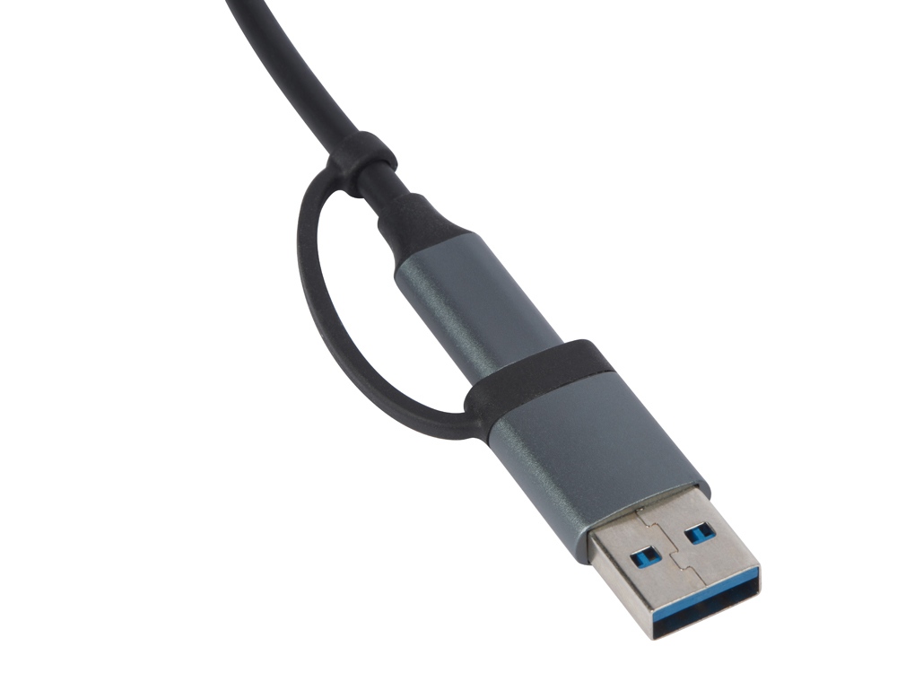 Сувенирная продукция USB-хаб «Link» с коннектором 2-в-1 USB-C и USB-A, 2.0/3.0 Заказать