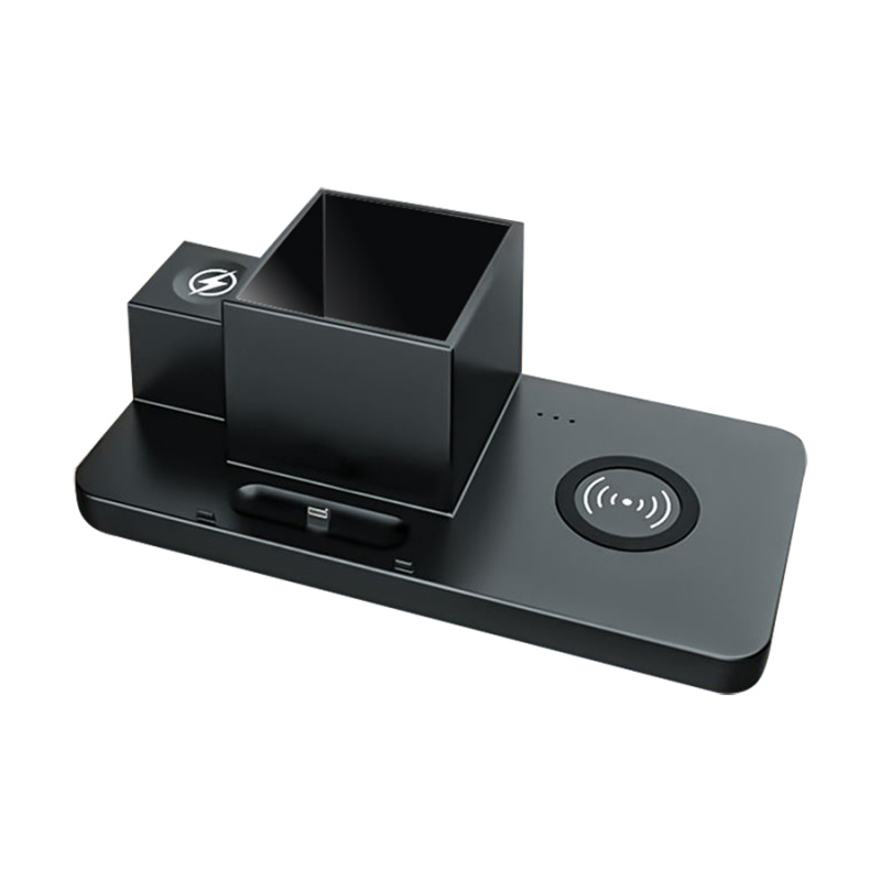 Сувенирная продукция Настольный органайзер Medow c беспроводной зарядкой 15W, черный Заказать