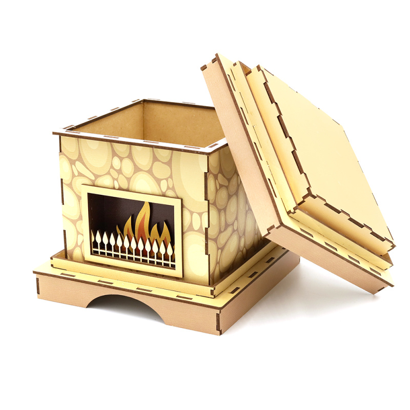 Сувенирная продукция Камин малый-упаковка новогодняя из дерева Заказать