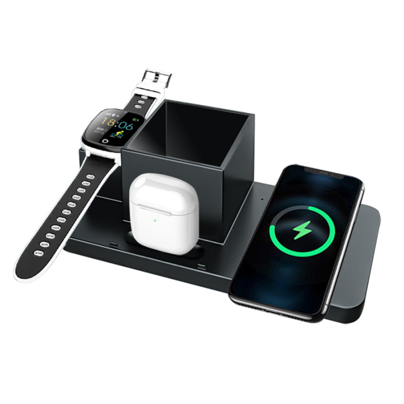 Сувенирная продукция Настольный органайзер Medow c беспроводной зарядкой 15W, черный Заказать