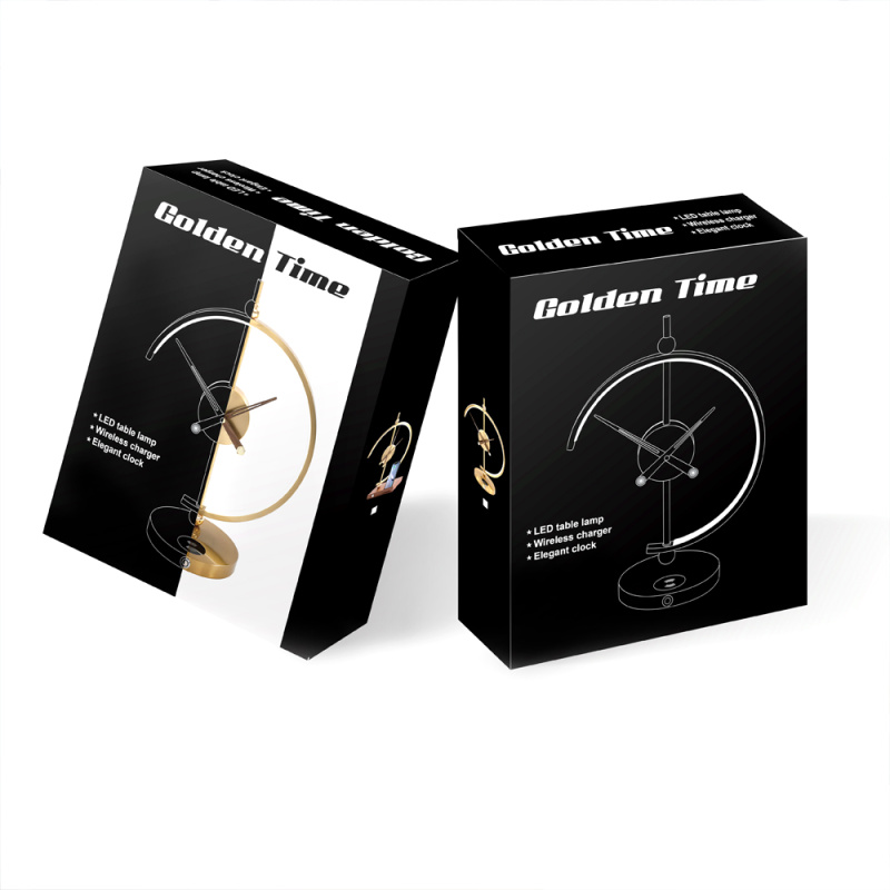 Сувенирная продукция Светодиодный светильник с беспроводной зарядкой и часами Nikka Заказать