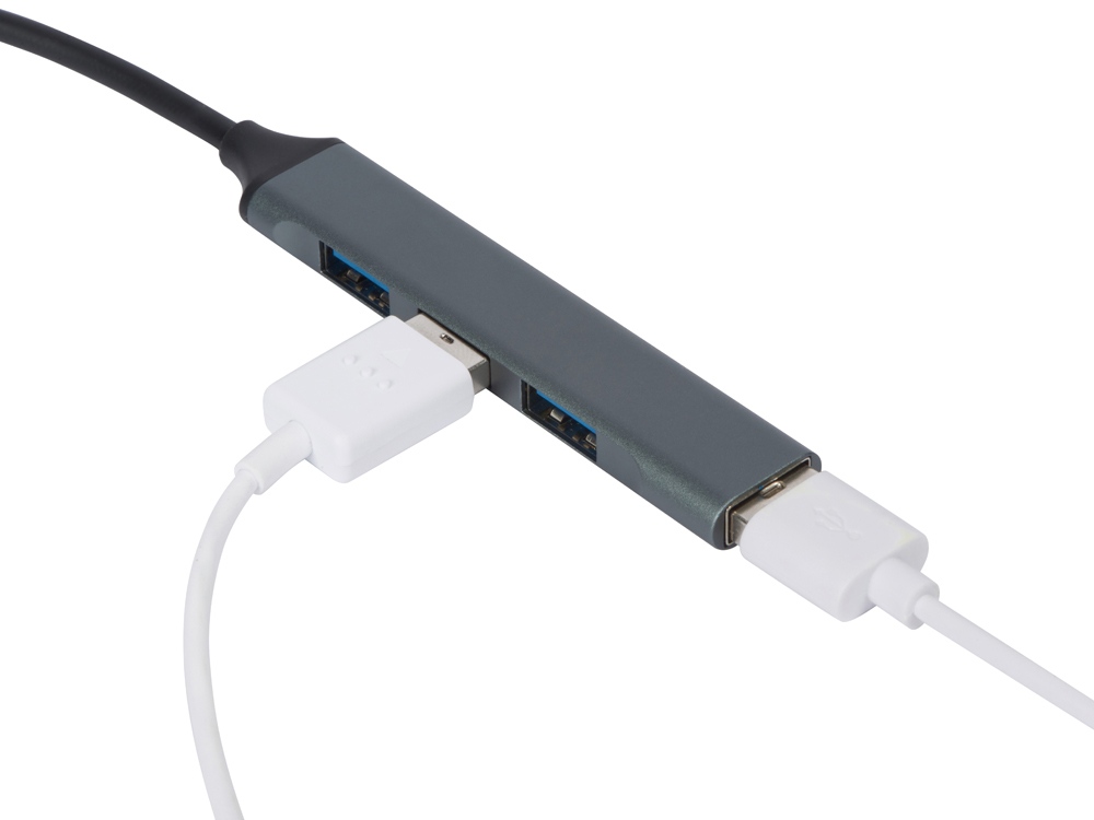 Сувенирная продукция USB-хаб «Link» с коннектором 2-в-1 USB-C и USB-A, 2.0/3.0 Заказать