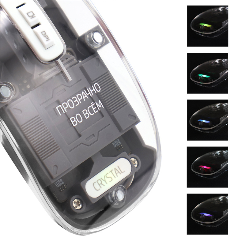 Сувенирная продукция Мышь компьютерная беспроводная прозрачная Crystal, черная Заказать