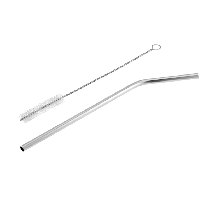 Сувенирная продукция Набор Cocktail с изогнутой трубочкой и ершиком, серебристый Заказать