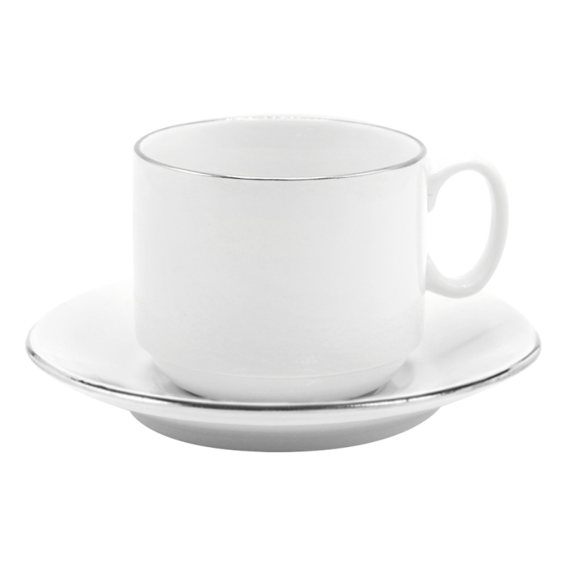 Сувенирная продукция Чайная пара фарфоровая 220см³ экспресс Платиновый в коробке Заказать