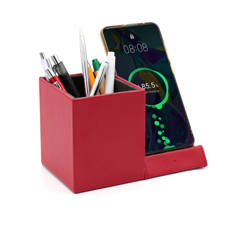 Сувенирная продукция Настольный органайзер Elegans c беспроводной зарядкой, красный Заказать