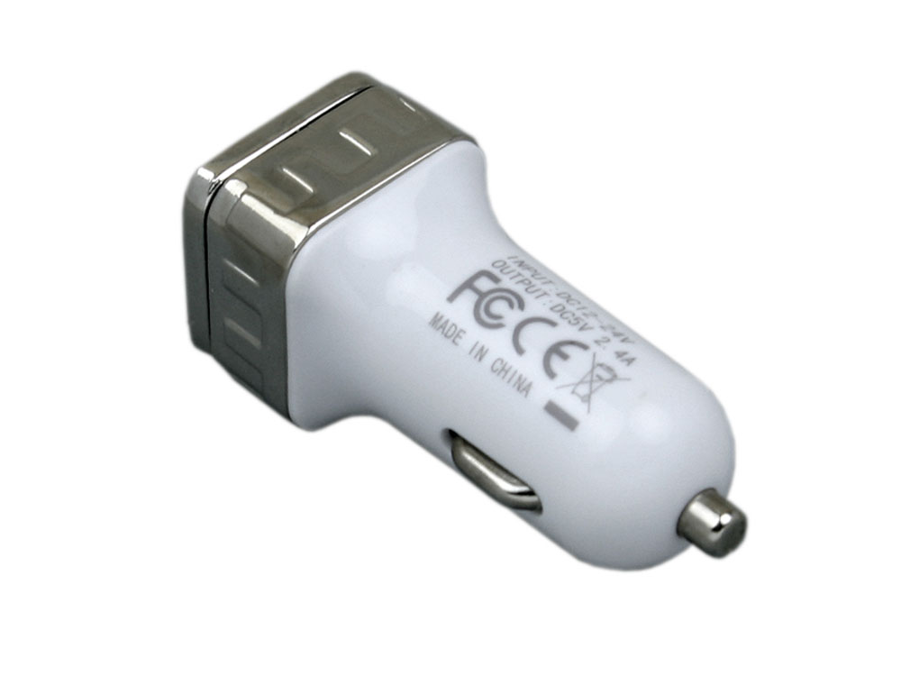 Квадратная автомобильная зарядка на 2 USB-порта