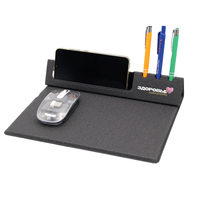 Сувенирная продукция Коврик для мышки с беспроводной зарядкой Rolter, серый Заказать