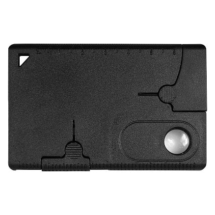 Сувенирная продукция Карточка Tools leeds, 9 функций, инструменты из нержавеющей стали, корпус из полупрозрачного черного пластика Заказать