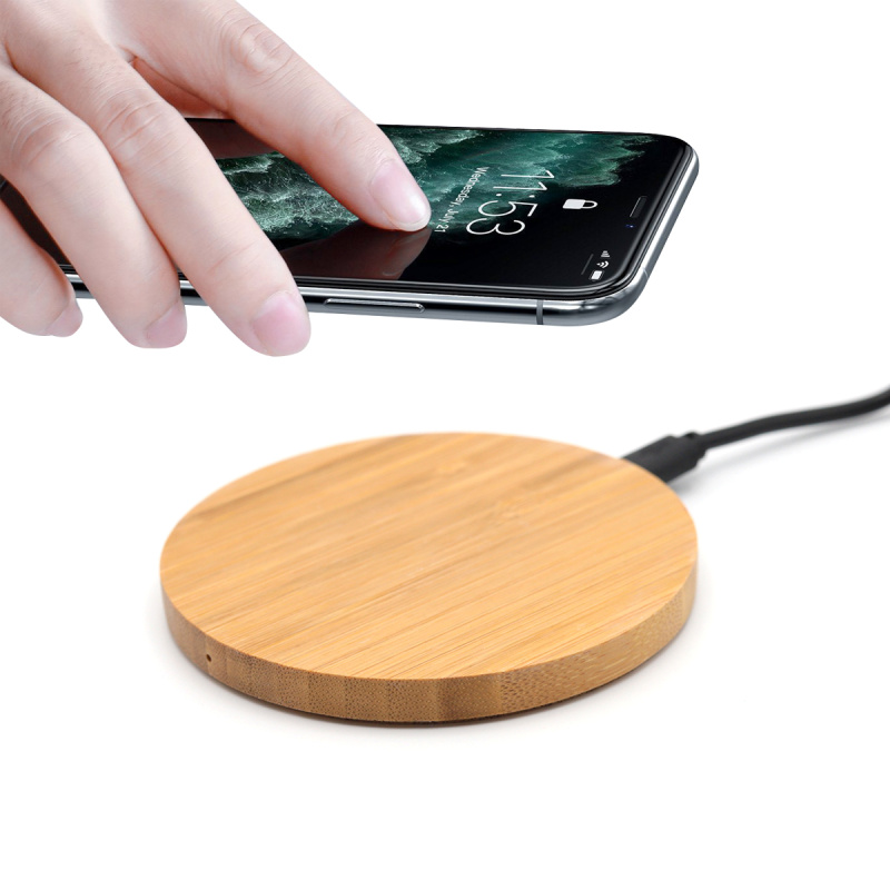 Сувенирная продукция Беспроводное зарядное устройство Bamby 10W, натуральный Заказать