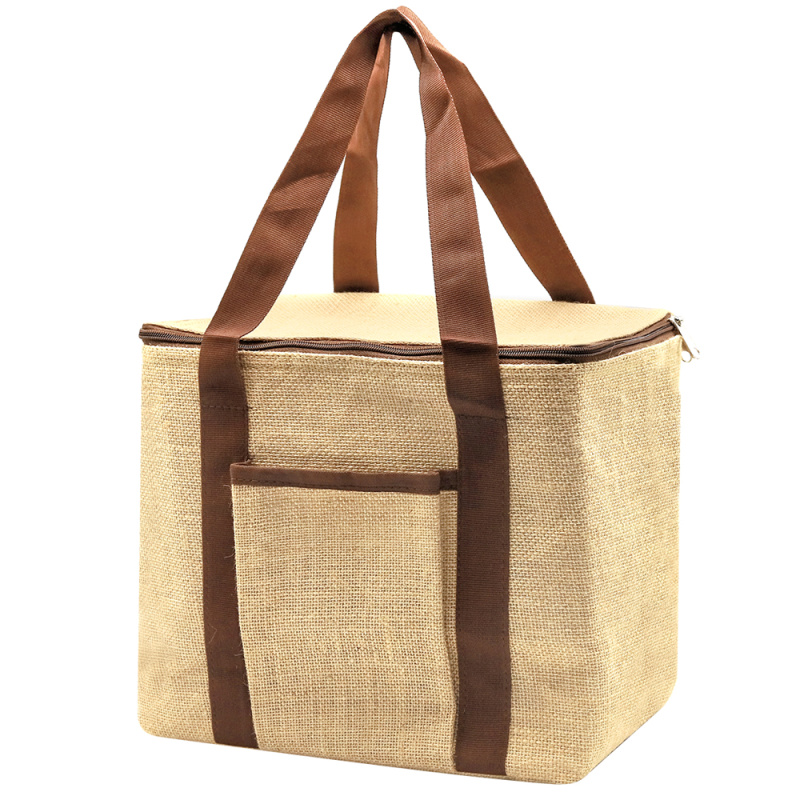 Сувенирная продукция Сумка-холодильник из джутовой ткани Snow 290 г/см, бежевая Заказать