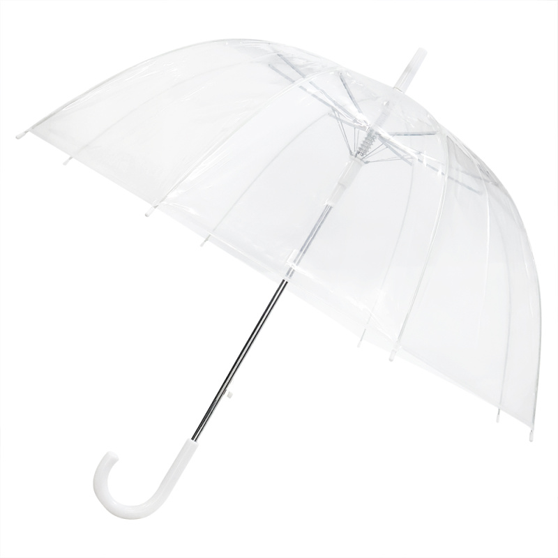Сувенирная продукция Зонт-трость Klar с прозрачным куполом, белый Заказать