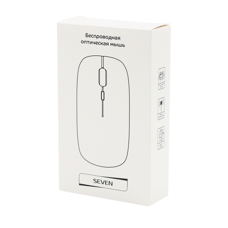Сувенирная продукция Мышь компьютерная беспроводная Seven, белая Заказать
