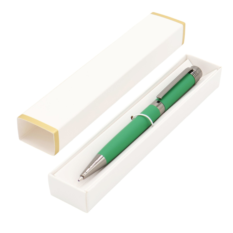 Сувенирная продукция Ручка Senator в коробке Cradle белой с позолотой, зелёная Заказать